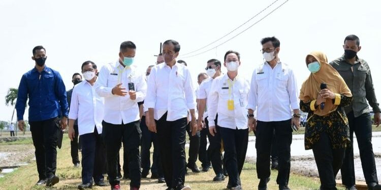 Bupati Subang Mendampingi Presiden RI Meninjau Ketersediaan Beras ke Balai Besar Tanaman Padi Ciasem