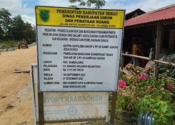 Kadis PUPR Kabupaten Berau Diduga Lakukan Pembiaran, Proyek Pembuatan Bangunan Konserpasi Tanah dan Air Nilai Milyaran Diduga Tidak Sesuai Spesifikasinya