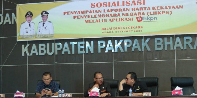 Sosialisasi Penyampaian KHKPN Melalui Aplikasi E-LHKNP, Sekda : LHKPN Aparatur Pemerintah Pakpak Bharat Capai Seratus Persen