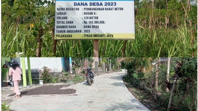 Pemdes Meranti Jaya Prioritaskan Pembangunan Infrastruktur Jalan Rabat Beton