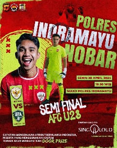 Ayo Ramikan .. !!! POLRES INDRAMAYU Gelar Nobar Pertandingan Timnas Indonesia U-23 VS Timnas Uzbekistan U-23, Untuk Masyarakat Umum