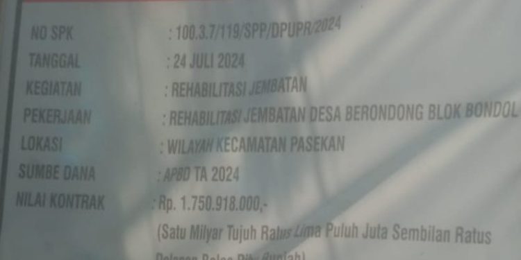 Warga  Apresiasi Pembangunan Rehabilitasi Jembatan  Blok Bondol Desa Brondong
