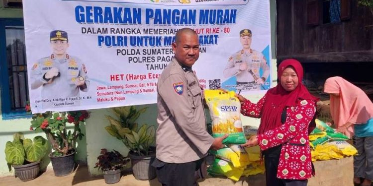 Kapolsek Dempo Selatan Pimpin Gelar Gerakan Pangan Murah, Salurkan 520 Kg Beras Murah SPHP