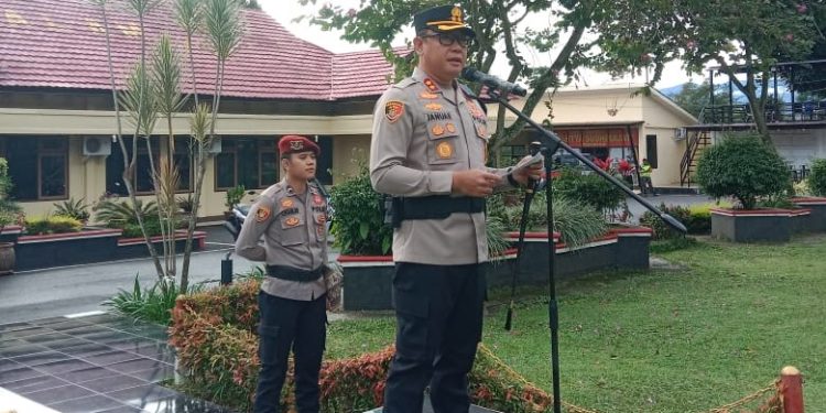 Kapolres Pagar Alam Januar Kencana Setia Persada Pimpin Langsung Apel Gelar Pasukan Oprasi Zebra Musi Tahun 2025