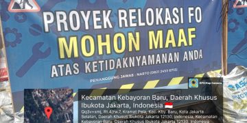 Proyek Galian Relokasi Fiber Optik di Kramat Pela Dikeluhakn Warga, Membahayakan Pengguna Jalan serta Timbulkan Kemacetan